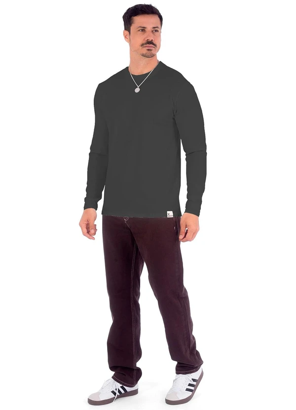 Decoy - Camiseta Masculina Manga Longa em Favinho Cinza 2