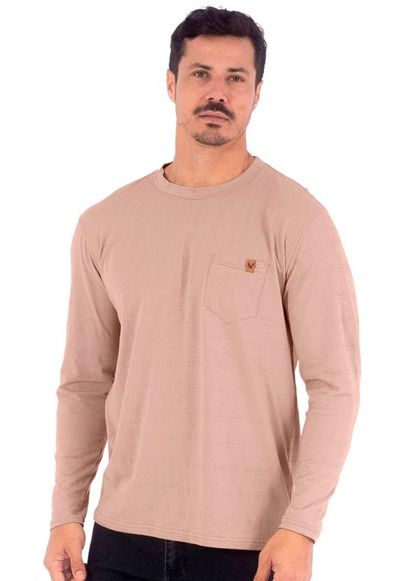 Decoy - Camiseta Masculina Manga Longa em Piquet Bege