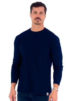 Decoy - Camiseta Masculina Manga Longa Piquet Azul - DECOY