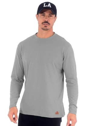 Decoy - Camiseta Masculina Manga Longa Piquet Cinza - DECOY