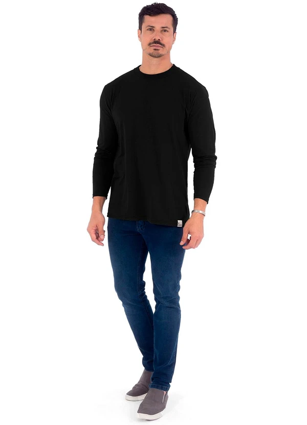 Decoy - Camiseta Masculina Manga Longa Piquet Preto 2