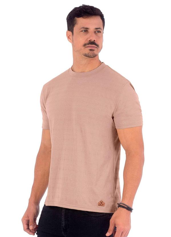 Camiseta Masculina Manga Média Piquet Bege - Decoy