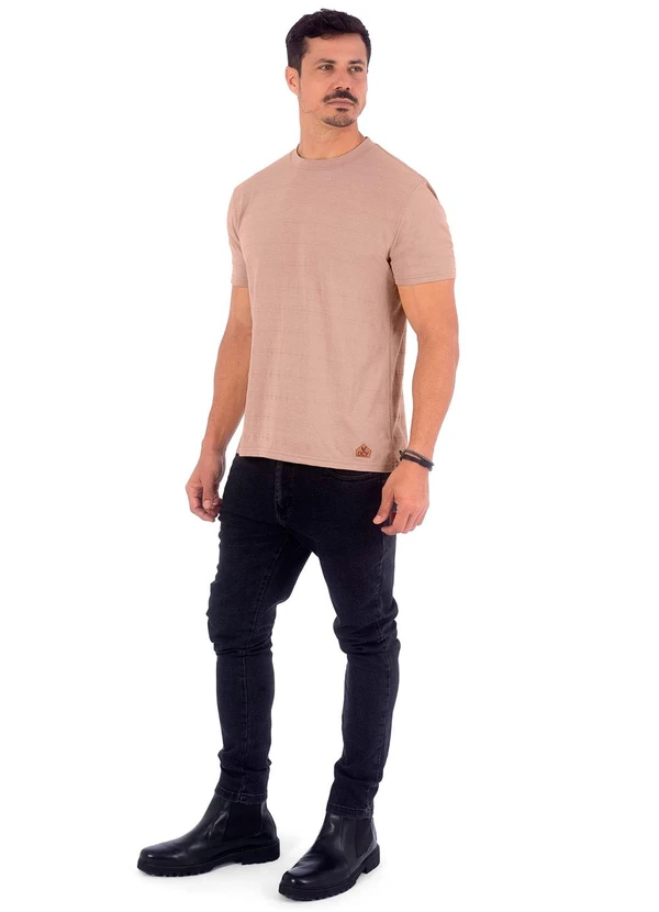 Decoy - Camiseta Masculina Manga Média Piquet Bege 2