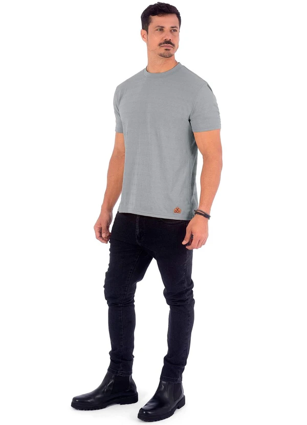 Decoy - Camiseta Masculina Manga Média Piquet Cinza 2