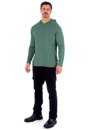 Decoy - Camiseta Masculina Piquet Raglan com Capuz Verde - DECOY
