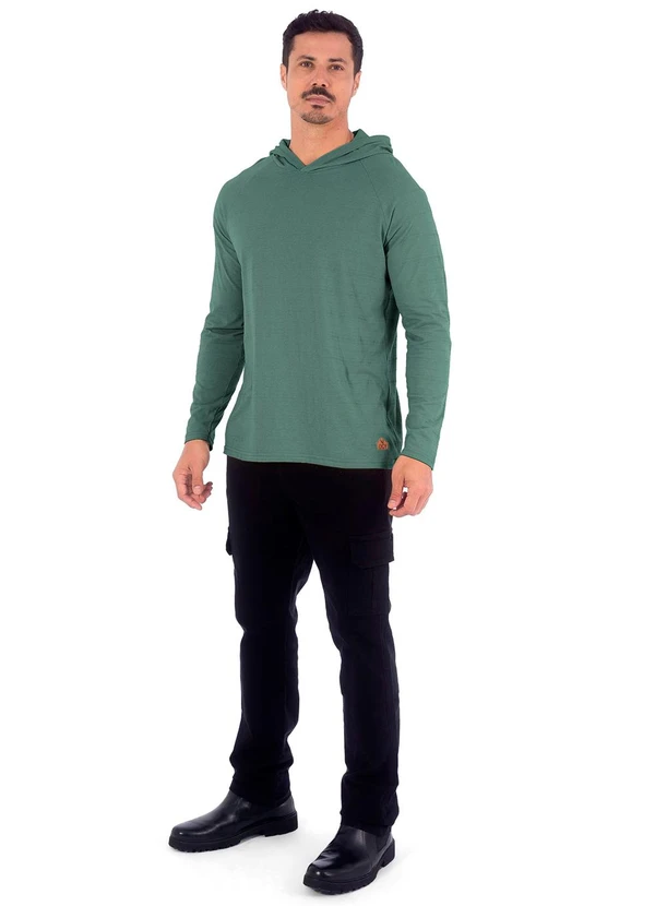 Decoy - Camiseta Masculina Piquet Raglan com Capuz Verde 2