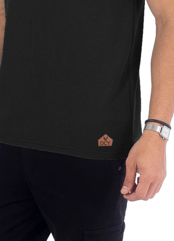 Decoy - Camiseta Masculina Ribana Termal com Termo Preto 3