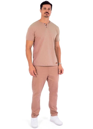 Decoy - Camiseta Masculina Trabalhada Bege - DECOY