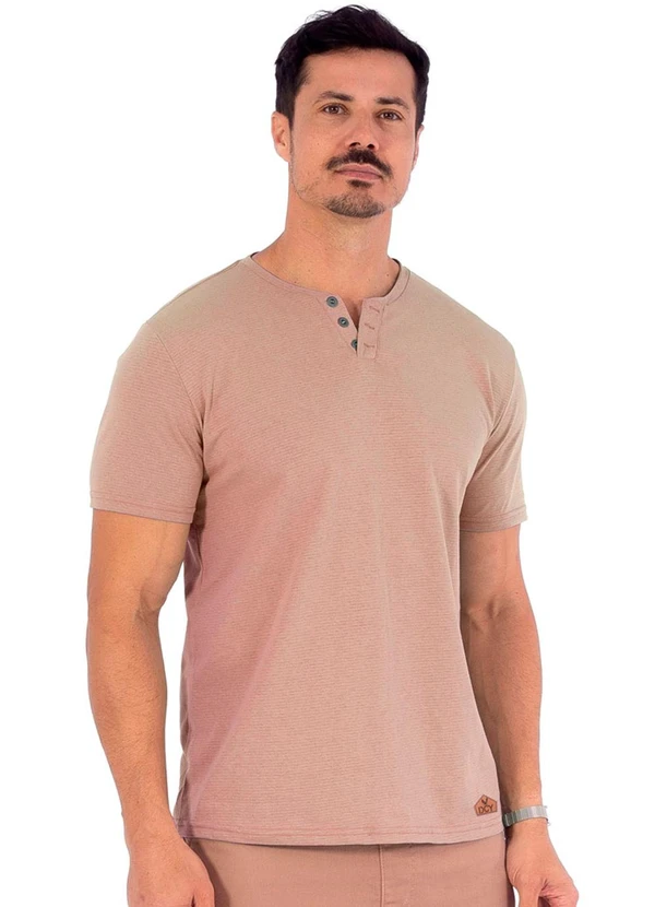 Decoy - Camiseta Masculina Trabalhada Bege