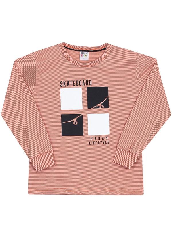 Sempre Kids - Camiseta Masculino Skateboard Laranja