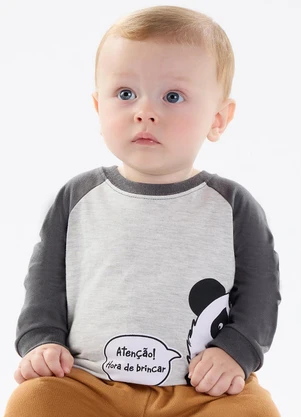 Pulla Bulla - Camiseta Meia Malha   Cinza - PULLA BULLA