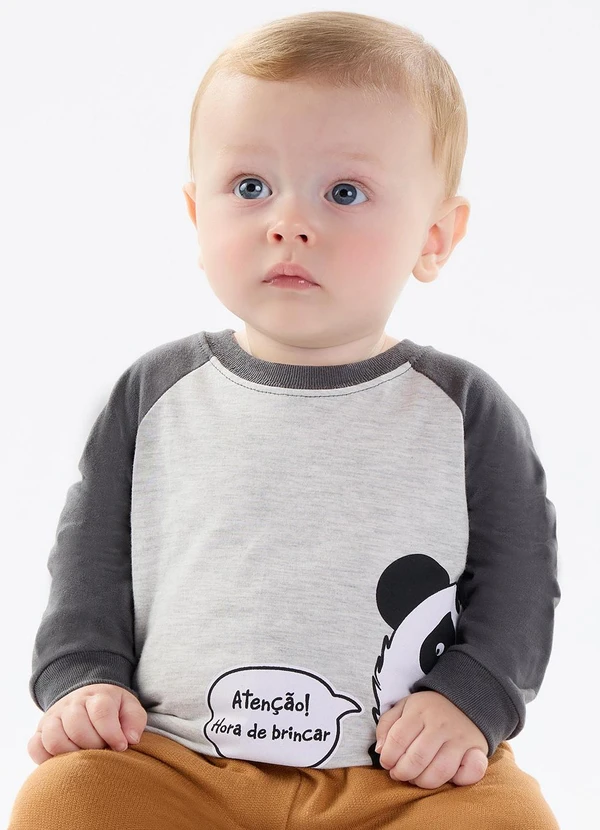 Pulla Bulla - Camiseta Meia Malha Cinza