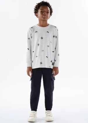 Pulla Bulla - Camiseta Meia Malha Cinza - PULLA BULLA