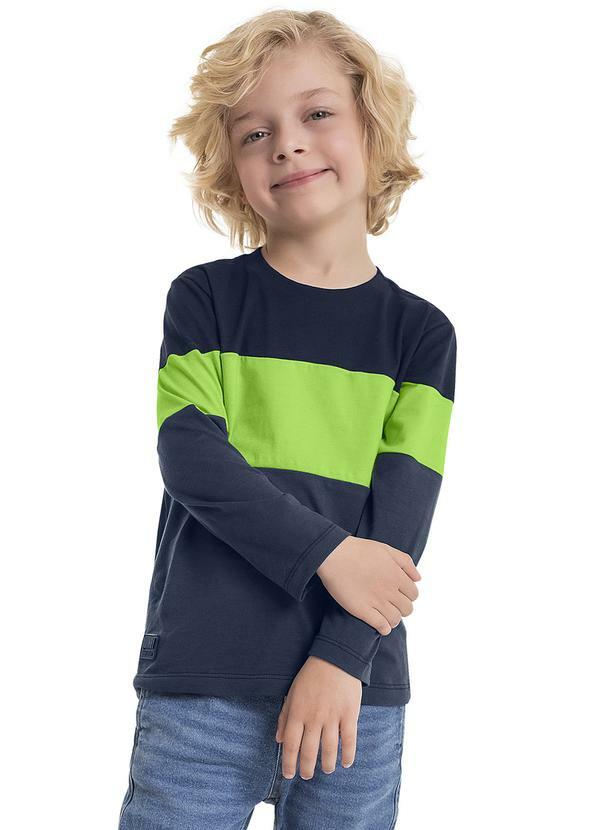 Quimby - Camiseta Meia Malha Infantil Azul