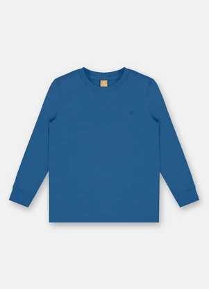 Up Baby - Camiseta Meia Malha Manga Longa Azul - UP BABY
