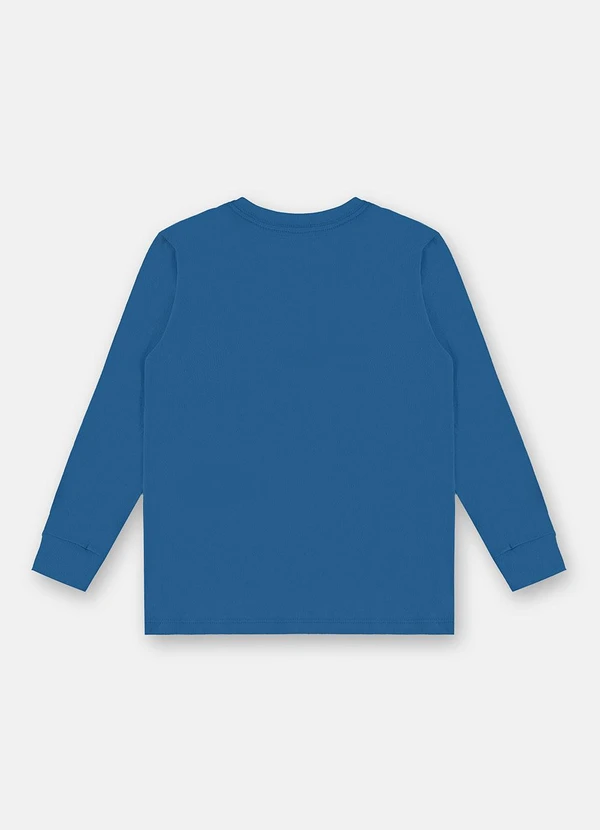 Up Baby - Camiseta Meia Malha Manga Longa Azul 2