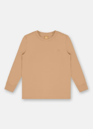 Up Baby - Camiseta Meia Malha Manga Longa Marrom - UP BABY