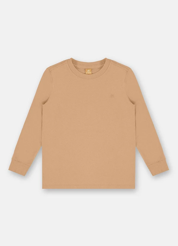 Up Baby - Camiseta Meia Malha Manga Longa Marrom 1