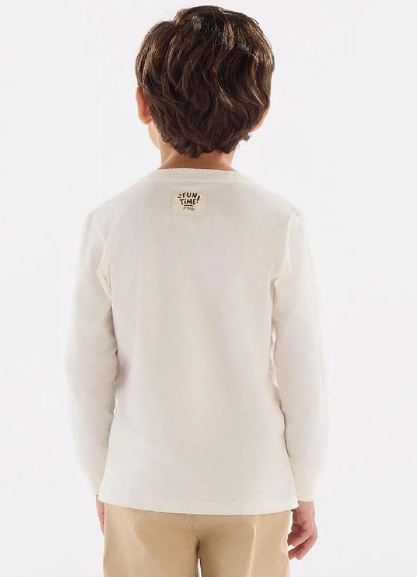 Up Baby - Camiseta Menino com Bordado Bege 2