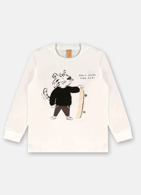 Up Baby - Camiseta Menino com Bordado Bege 4