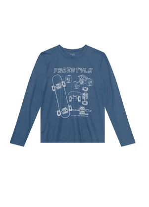 Brandili - Camiseta Menino de Skate Azul - BRANDILI