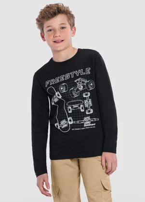 Young Class - Camiseta Menino de Skate Preto - YOUNG CLASS