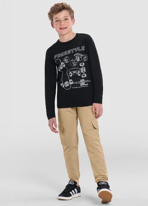 Brandili - Camiseta Menino de Skate Preto - BRANDILI