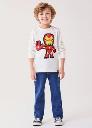 Bimbi - Camiseta Menino do Homem de Ferro Marvel Rosa - BIMBI