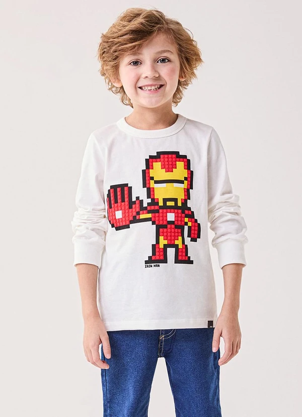 Bimbi - Camiseta Menino do Homem de Ferro Marvel Rosa
