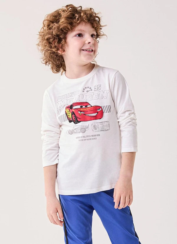 Bimbi - Camiseta Menino do Relâmpago Mcqueen Disney Rosa