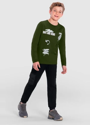 Brandili - Camiseta Menino em Malha Verde - BRANDILI