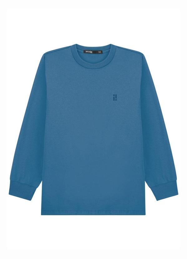 Ioluig - Camiseta Menino em Meia Malha Penteada Azul