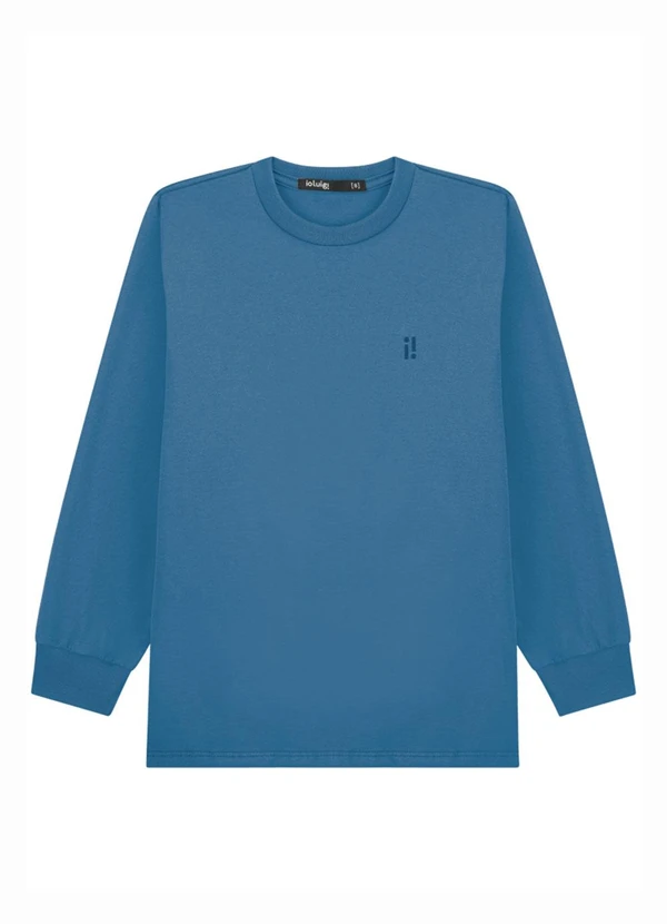 Ioluig - Camiseta Menino em Meia Malha Penteada Azul