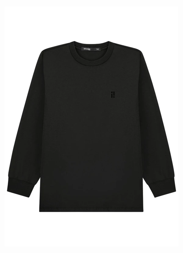 Ioluig - Camiseta Menino em Meia Malha Penteada Preto