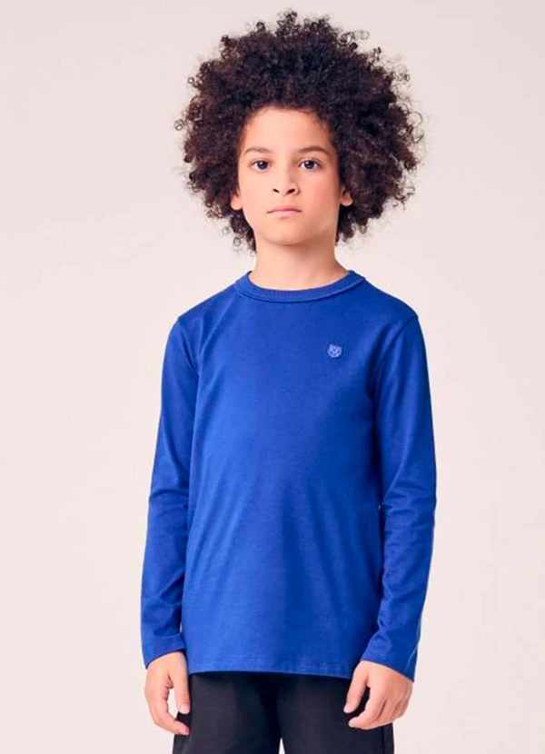 Youccie - Camiseta Menino Infantil Azul Básica