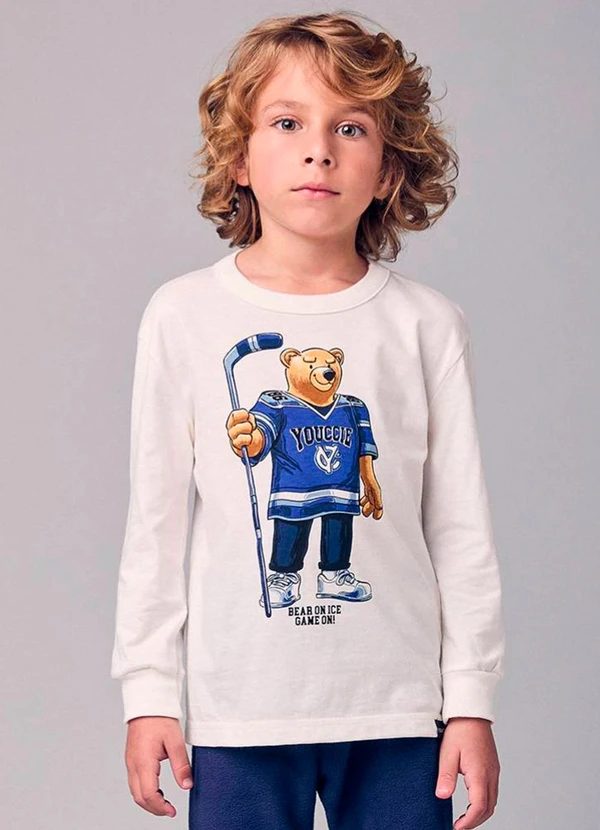 Youccie - Camiseta Menino Infantil de Bear On Ice