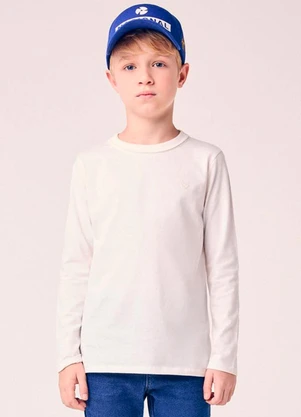 Youccie - Camiseta Menino Infantil Off White Básica - YOUCCIE