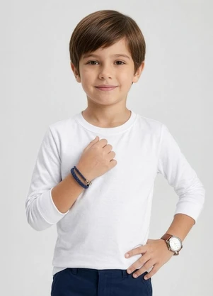 Rovi Kids - Camiseta Menino Manga Longa Básica Branco - ROVI KIDS