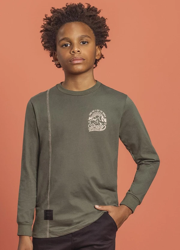 Ioluig - Camiseta Menino Manga Longa Expedition Verde 1