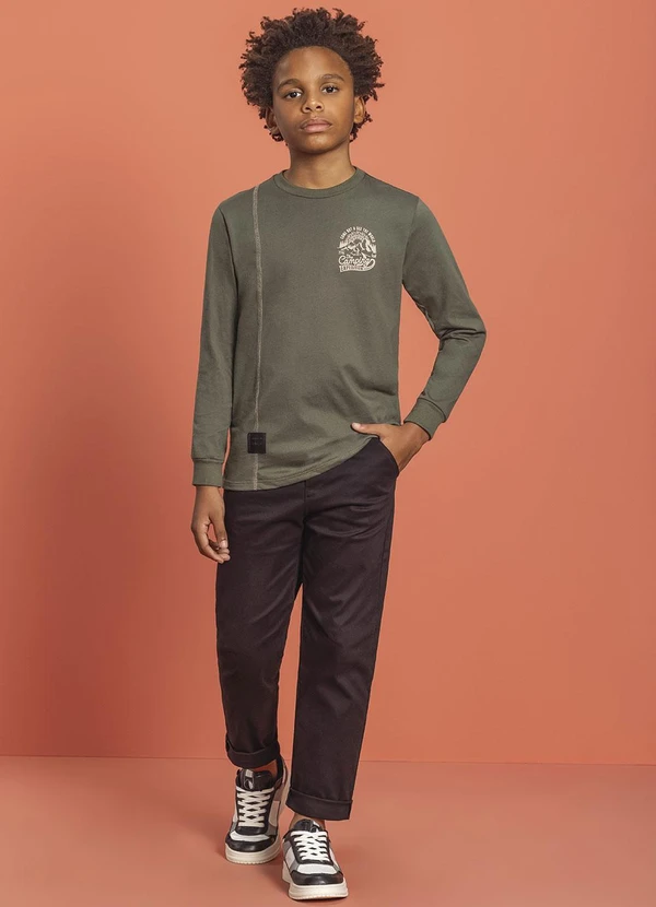Ioluig - Camiseta Menino Manga Longa Expedition Verde 2