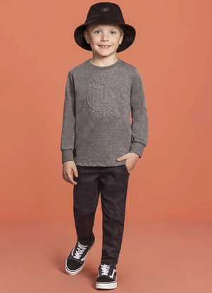 Ioluig - Camiseta Menino Manga Longa For Boys Cinza - IOLUIG