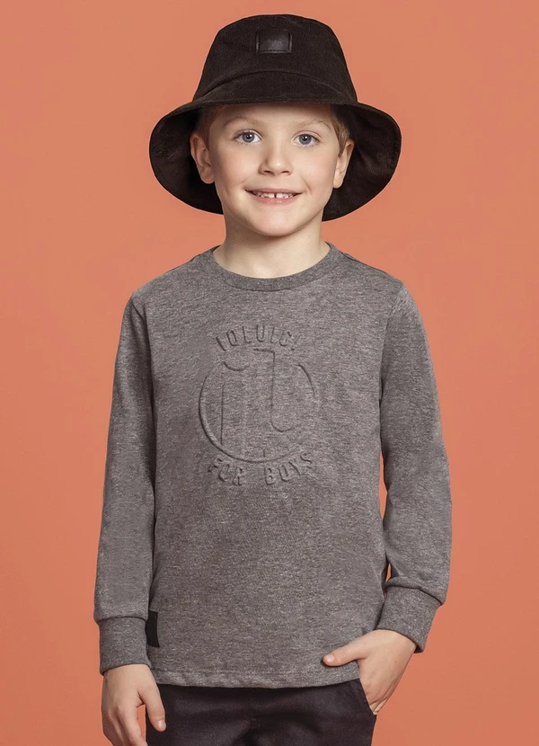 Ioluig - Camiseta Menino Manga Longa For Boys Cinza 1