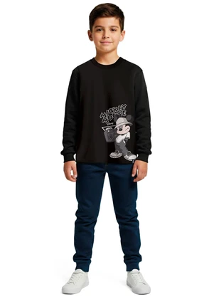 Malwee Kids - Camiseta Mickey Mouse® em Malha Preto - MALWEE KIDS