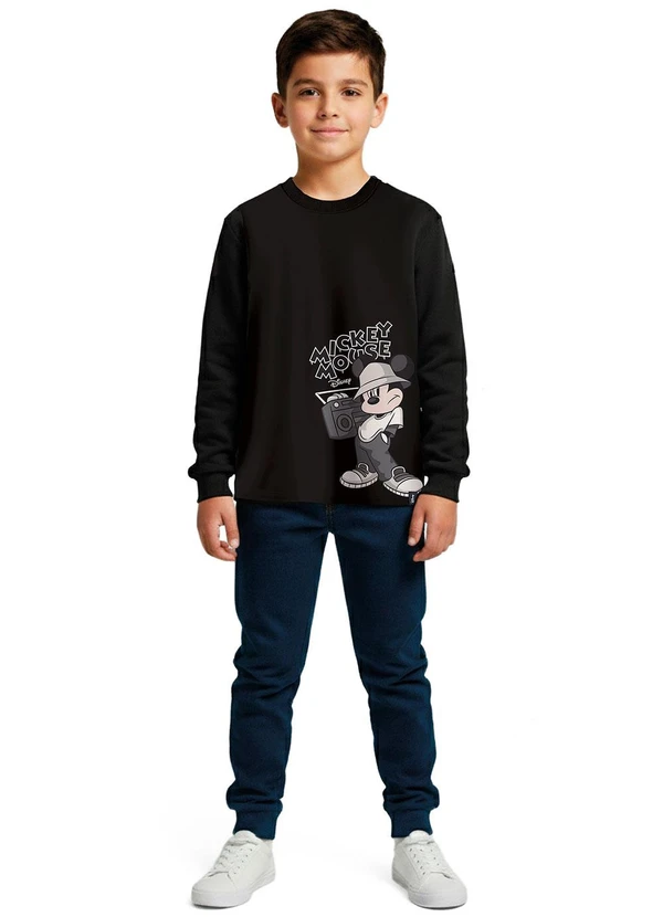 Malwee Kids - Camiseta Mickey Mouse® em Malha Preto 2