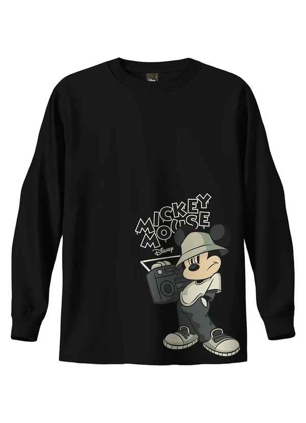 Malwee Kids - Camiseta Mickey Mouse® em Malha Preto 3
