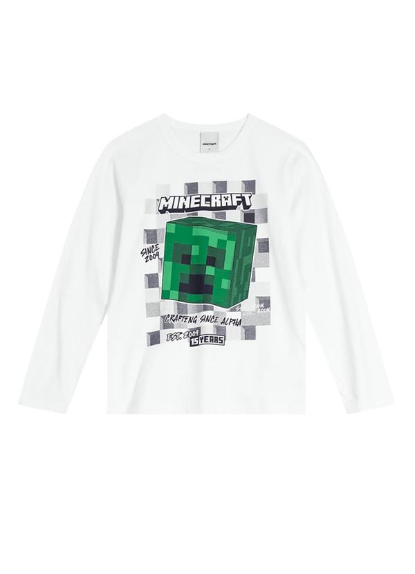 Brandili - Camiseta Minecraft Infantil Unissex Branco 3