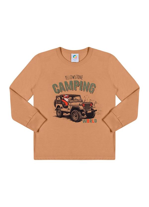 Alenice - Camiseta Mundo do Acampamento Menino Marrom