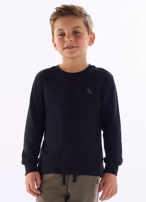 Quimby - Camiseta para Menino Manga Longa Azul - QUIMBY