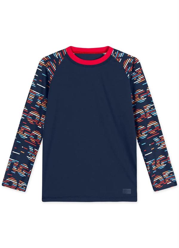 Tigor T Tigre - Camiseta Raglan com Proteção Solar Azul