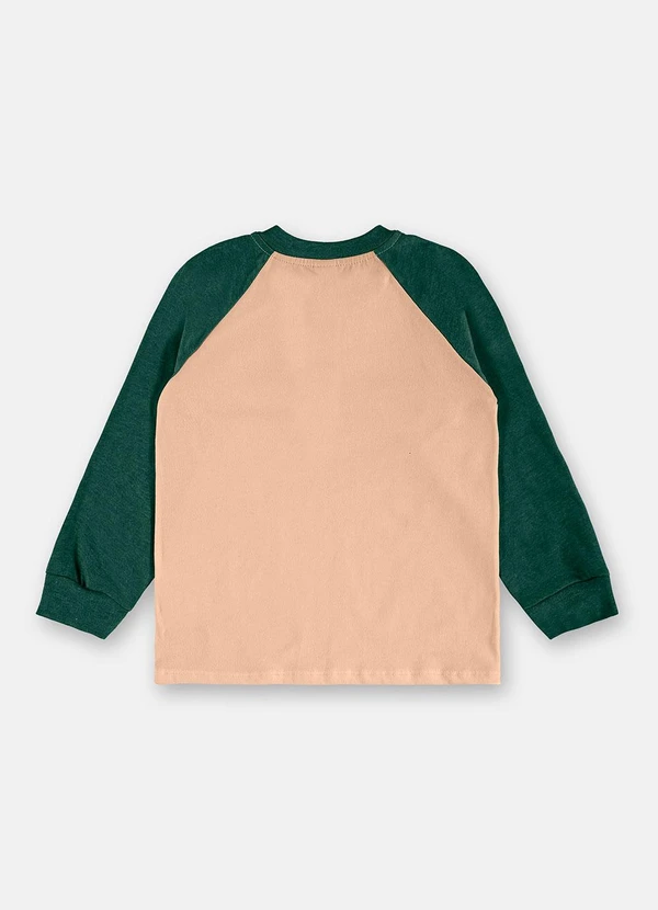 Up Baby - Camiseta Raglan Infantil com Peitilho Bege 4